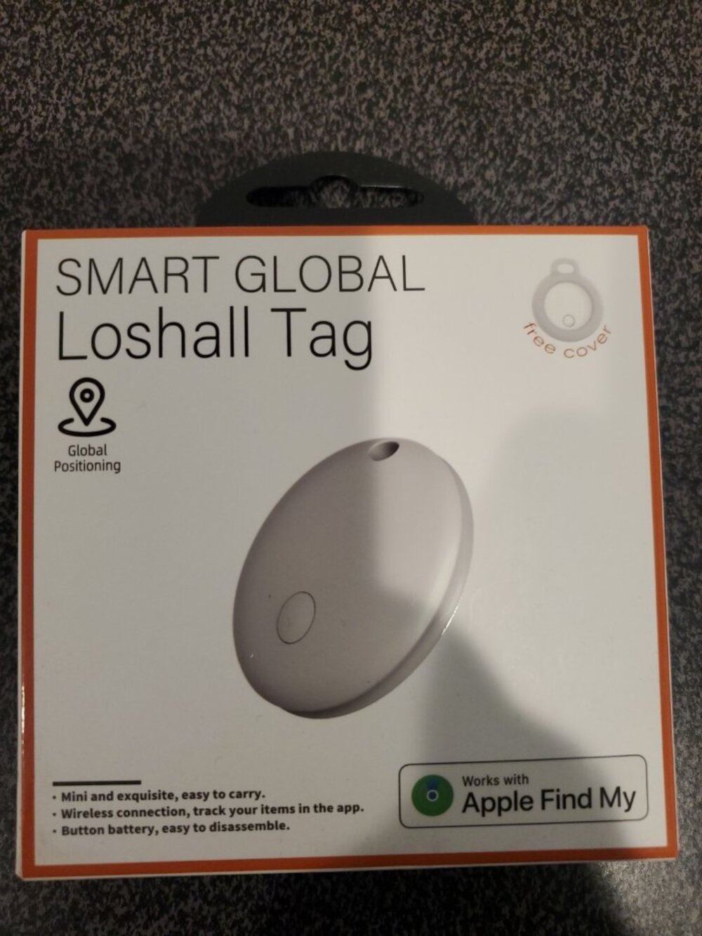 SMART GLOBAL Loshall Wireless Tag Tracker for Apple Find My, GPS, White, Cover